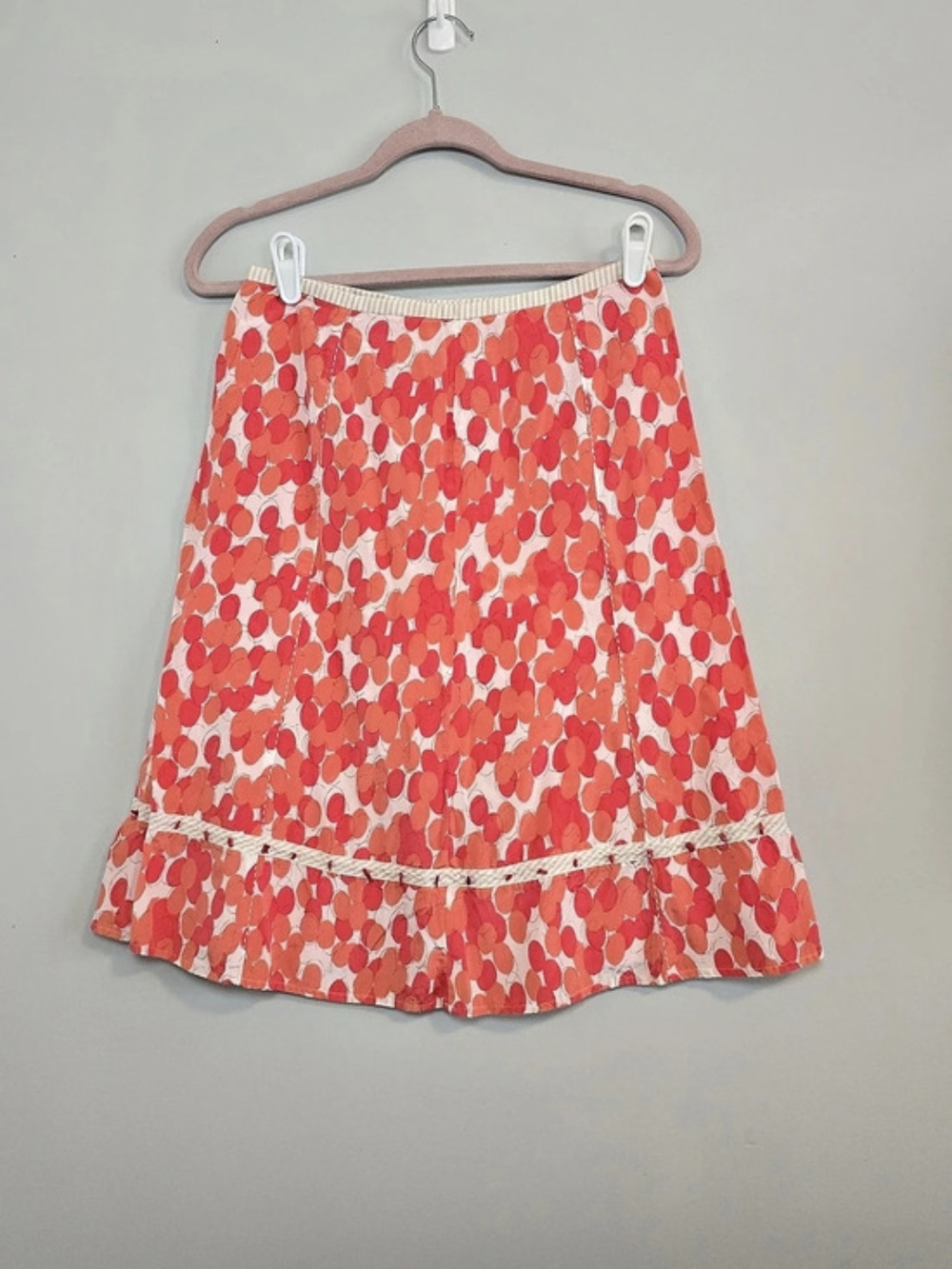 Sigrid Olsen Abstract Print Skirt in Red & Pink Size 4 Like New